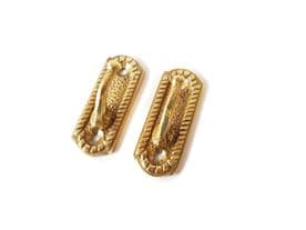 2 Regency brass curtain tassel hooks 5cm Brassware Solid metal hook with screws