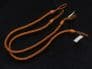 2 Rope curtain tiebacks  - RUST   - slender slinky cord drape tie back holdbacks