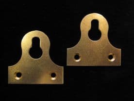 2 SMALL BRASS GLASS MIRROR PLATES - For hanging to wall