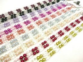 2 Tantalise Curtain Tiebands 65cm Beaded Drape Tiebacks Fabric Tie backs 9cols