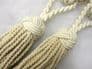 2 Turks head curtain tassel tiebacks natural cotton tie backs fabric drape ties