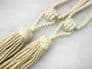 2 Turks head curtain tassel tiebacks natural cotton tie backs fabric drape ties