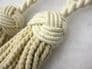 2 Turks head curtain tassel tiebacks natural cotton tie backs fabric drape ties