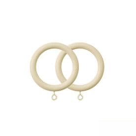 2 Wooden Curtain Rings for 25 - 35mm Poles Latte Cream Sea Shore Hook Pole Rings