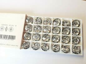 24 Swarovski Buttons 18mm Diameter Clear Crystal Glass Round sew On Elements
