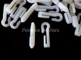 25 SILENT GLISS CURTAIN TRACK HOOKS - Small hook to attach to gliders and tape