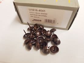 250 Antique on Steel 16mm upholstery nails large tacks Heico furniture studs