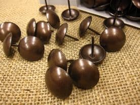 250 LARGE 19mm UPHOLSTERY NAILS Antique on steel (Oxidiized) studs