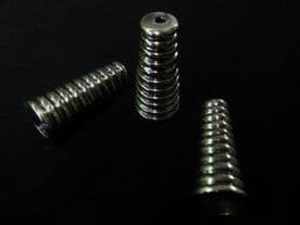 3 Beehive metal cord pulls in gun metal burnished black blackend chrome effect