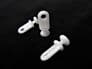30 Long Swivel Curtain Track Gliders - White Nylon Rail Runners Glide Hook Eyes