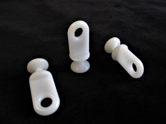 30 Long Swivel Curtain Track Gliders - White Nylon Rail Runners Glide Hook Eyes