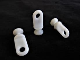 30 Long Swivel Curtain Track Gliders - White Nylon Rail Runners Glide Hook Eyes