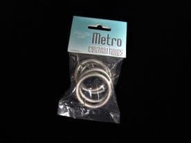 4 Metal curtain pole rings 40mm silver round rail runners gliders with eyes