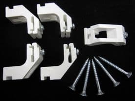 5 HARRISON DRAPE CURTAIN TRACK BRACKETS White silver drape rail supports W1960
