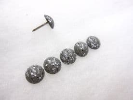50 Granite grey speckeled upholstery nails 11mm head 1670 Heico stud tacks