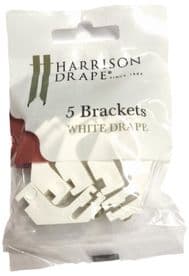 5x Harrison Drape White Drape Curtain Track Brackets GENUINE RETAIL Pack 1960