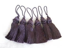 6 Blue purple key tassel 10cm + loop - Luxury blind cushion curtain fabric trim