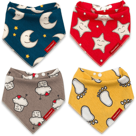 Baby Bandana Drool Bibs 4 Pack Cheraboo Dribble Soft & Reversible Bib Gift Set