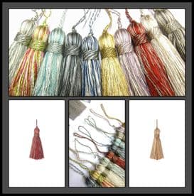 Belezza Key Tassel 9cm Decorative Fabric Trim with 8cm Loop Variegated Threads