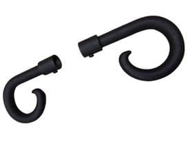 Black Curtain Pole Finials 20mm Rams Horn Wrought Iron Rod Ends 13 cm Iron Works