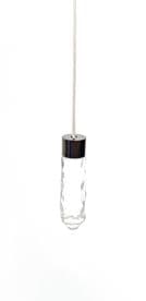 Black Nickel Glass light cord pull with cord - Blind acorn Acrylic drop weight