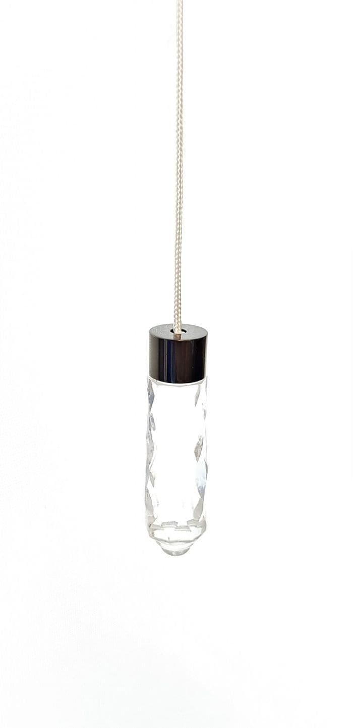Black Nickel Glass light cord pull with cord - Blind acorn Acrylic drop weight