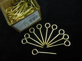 Box of 100 vine eyes - Long brass screw eyes - Curtain, blind & Diy use