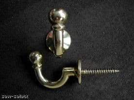 BRASS BALL TASSEL HOOKS - Fabric tassel tieback hooks