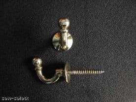 BRASS BALL TASSEL HOOKS - small tassel tieback hooks