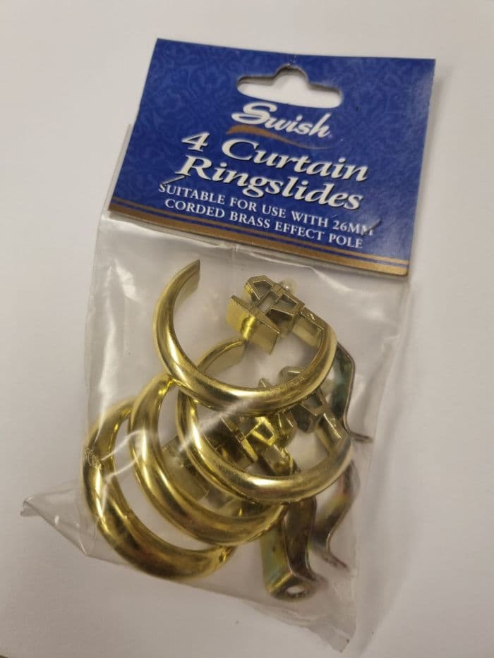 Brass Corded Curtain Pole Rings Harrison Drape Royal Orb Golden Glide Integra
