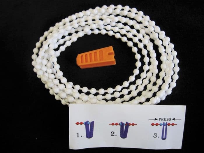 CHILD SAFE endless roller blind chain - loop looped bead beaded control cords
