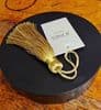 Christmas Key Tassel Gold Xmas Decoration Trimming 9.5cm + 8cm Loop Fabric Trim