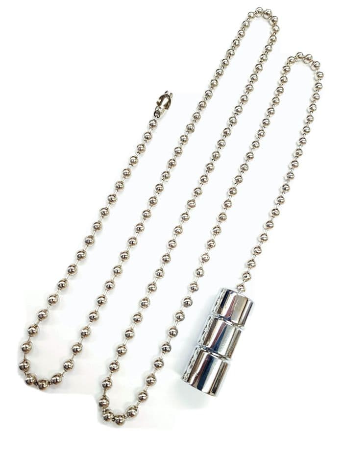 Chrome cord pull with metal non rust chain Light & fan silver bathroom weight