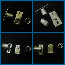 Curtain rod sockets Brackets for 12mm diameter net rods tube in Chrome and brass