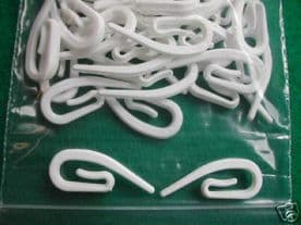 CURTAIN TAPE HOOKS - 50 new contract white nylon hook