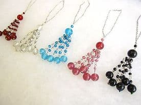 Glass bead key tassel - Decorative coloured beaded trimming 13cm chain trim
