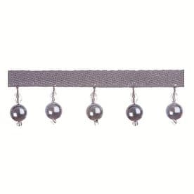 Grey Pearl Beaded Tassel Fringe Trimming 3cm Enchantment Bead Sewing Trim