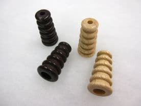 Hardwood Roman blind cord pull - 4cm - Ribbed grooved turned wood cord acorn end