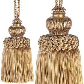 Large Gold Key Tassel - Jones Interiors Florentine Christmas Xmas Cotton Trim