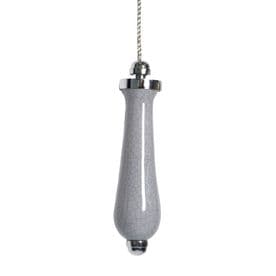 Laura Ashley Bertie Light Cord Pull Dove Grey Ceramic 9.5cm + 1m of Silver Cord