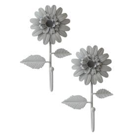 Laura Ashley, Dahlia Hooks, Dove Grey, Set of 2 Wall Hat Hooks H 180mm W 120mm