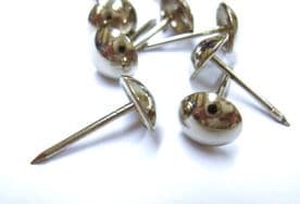Long Upholstery Nails 10mm Head Nickel Chrome Silver with 19mm Shank Length