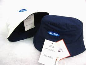 M&S Baby Sun Hat 6-12 Months Reversible Blue White Summer Hat Surf Sea Holiday