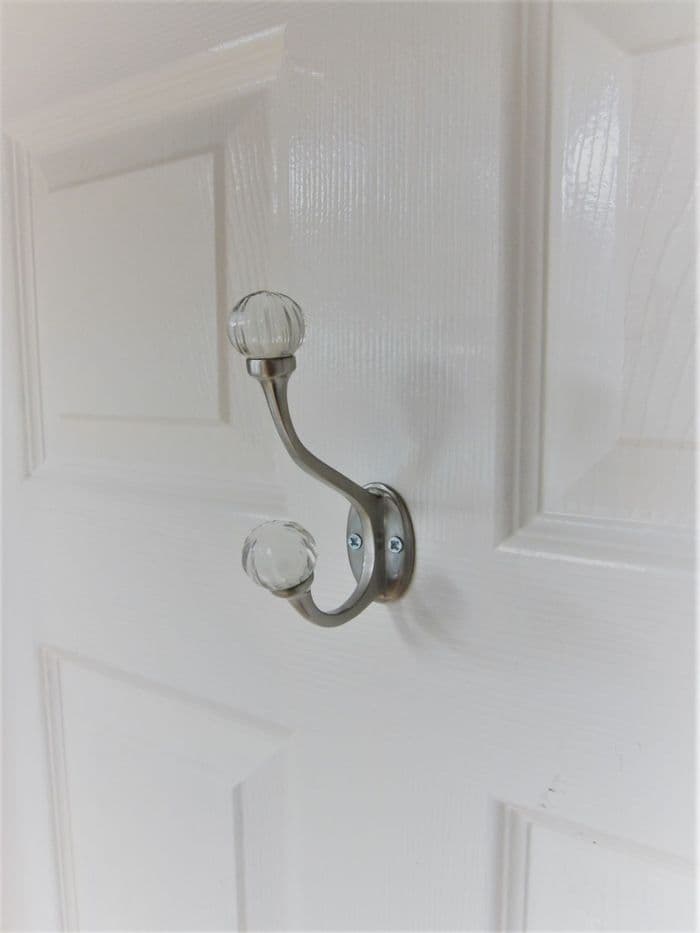 Melon Glass Brushed Nickel Hat & Coat Hook Large 12.5cm Silver Rack Hanger