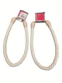 Milan Rope Curtain Tiebacks Cord Holdbacks Natural PAIR 76cm inc loop