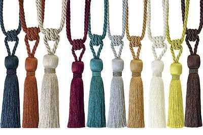 Milly Curtain Tassel Tie Back Crystal beaded trimmed tieback Sold Individually