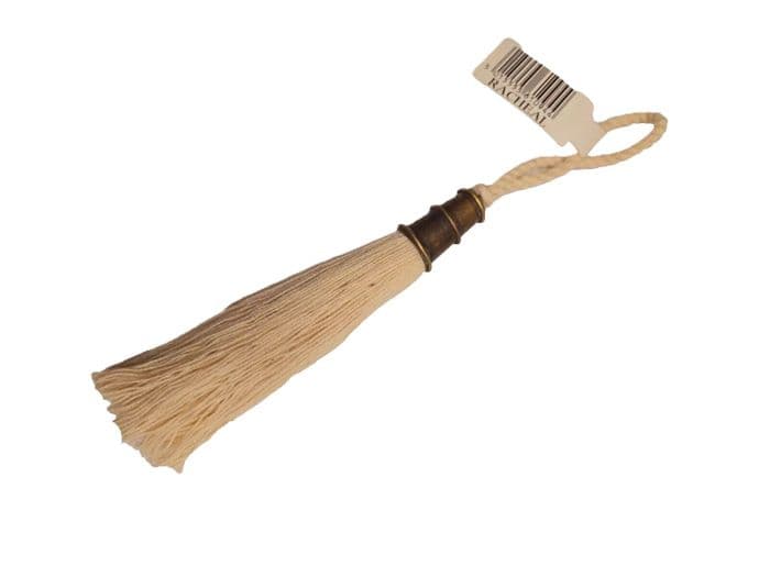 Natural cotton key tassel with bronze metal trim - Racheal tassell