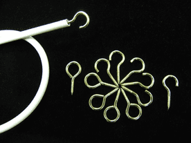 Net curtain wire 2mt + HOOK & EYES white expandable Nets