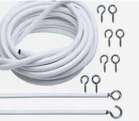 Net curtain wire Bulk 30 mt reel White spring stretch