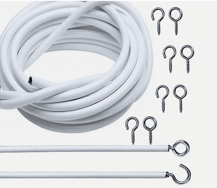 Net curtain wire Bulk 30 mt reel White spring stretch